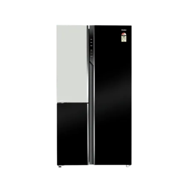 HAIER SBS HRT-683KWGU1 598L 3S BLACK WHITE GLASS