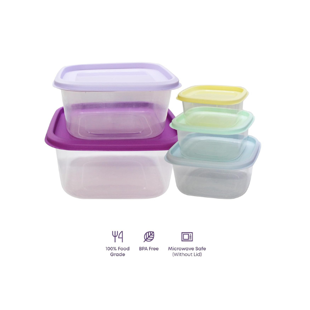 ALL TIME CONTAINER PRISM SQUARE 6600ML (5 PC SET)