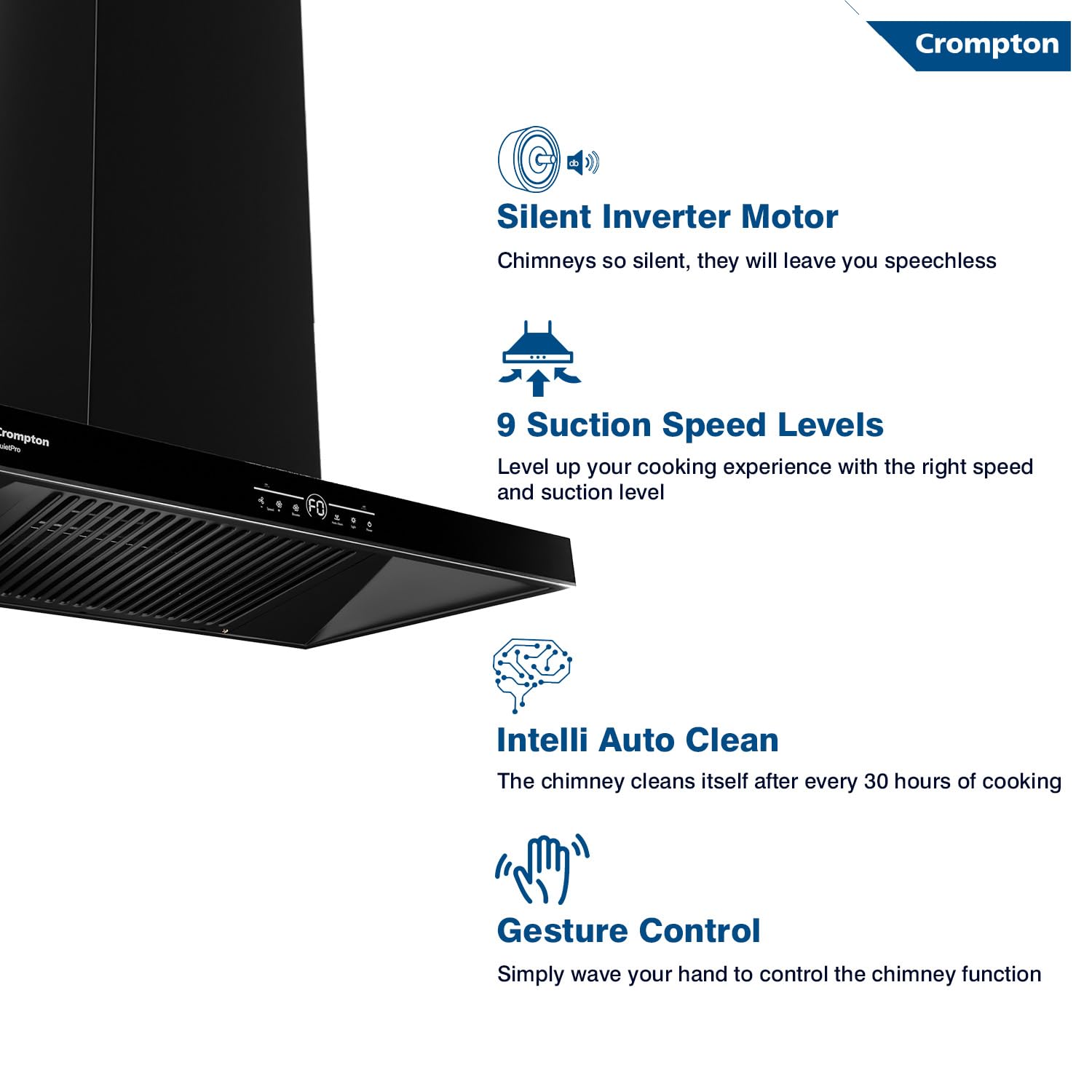 CROMPTON CHIMNEY CHD-QPVB90FLE-MBL