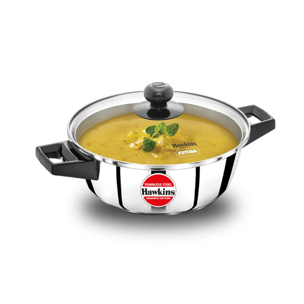HAWKINS N/S CASSEROLE 2L/22CM SS CNS WITH G LID (SSCB20G)