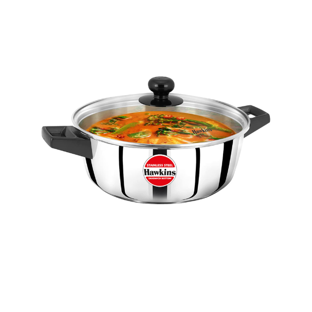 HAWKINS N/S CASSEROLE 3L/24CM SS CNS WITH G LID (SSCB30G)