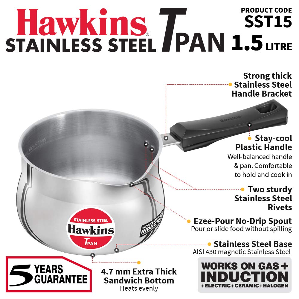 HAWKINS N/S SS 1.5L T-PAN WO LID (SST15)