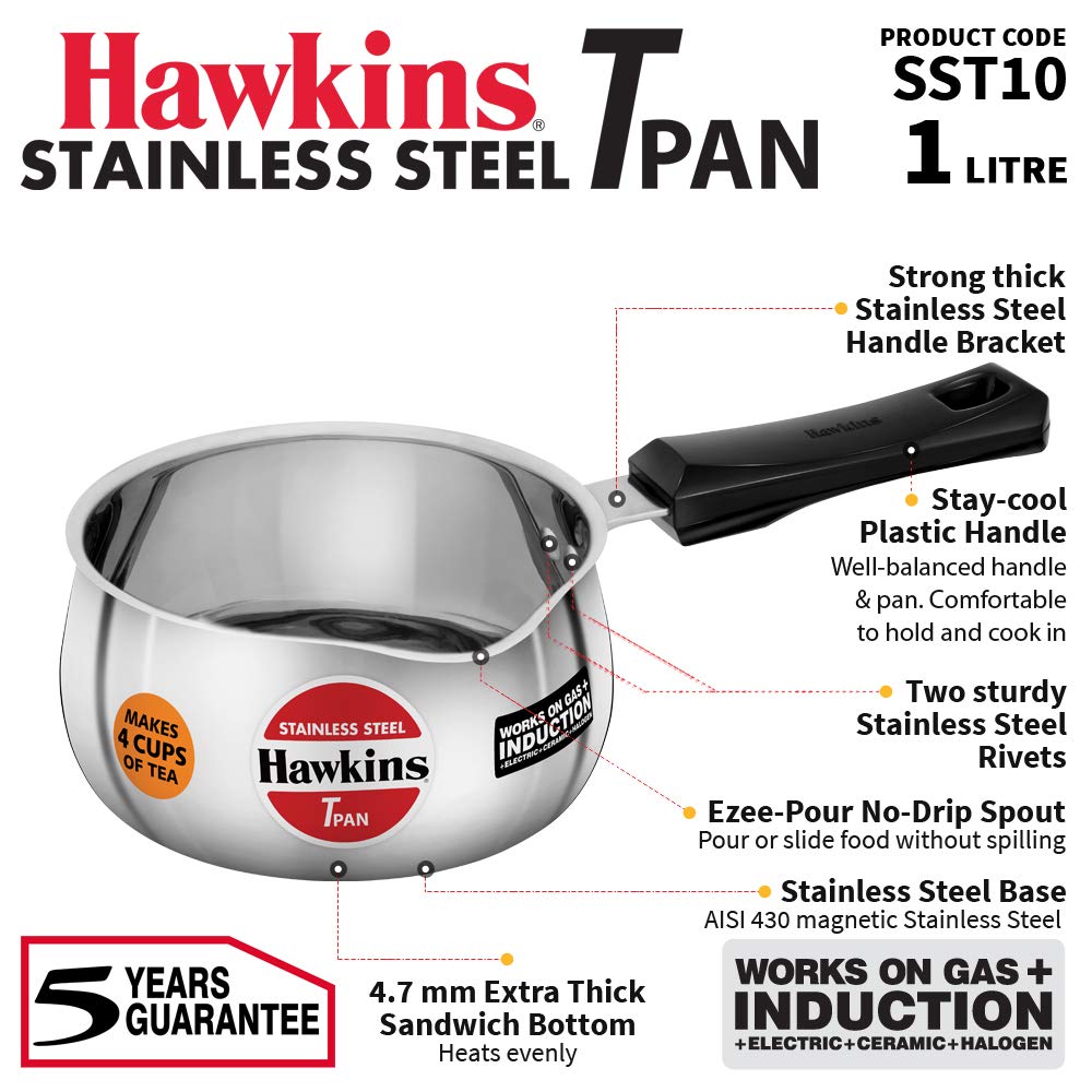 HAWKINS N/S SS 1L T-PAN WO LID (SST10)