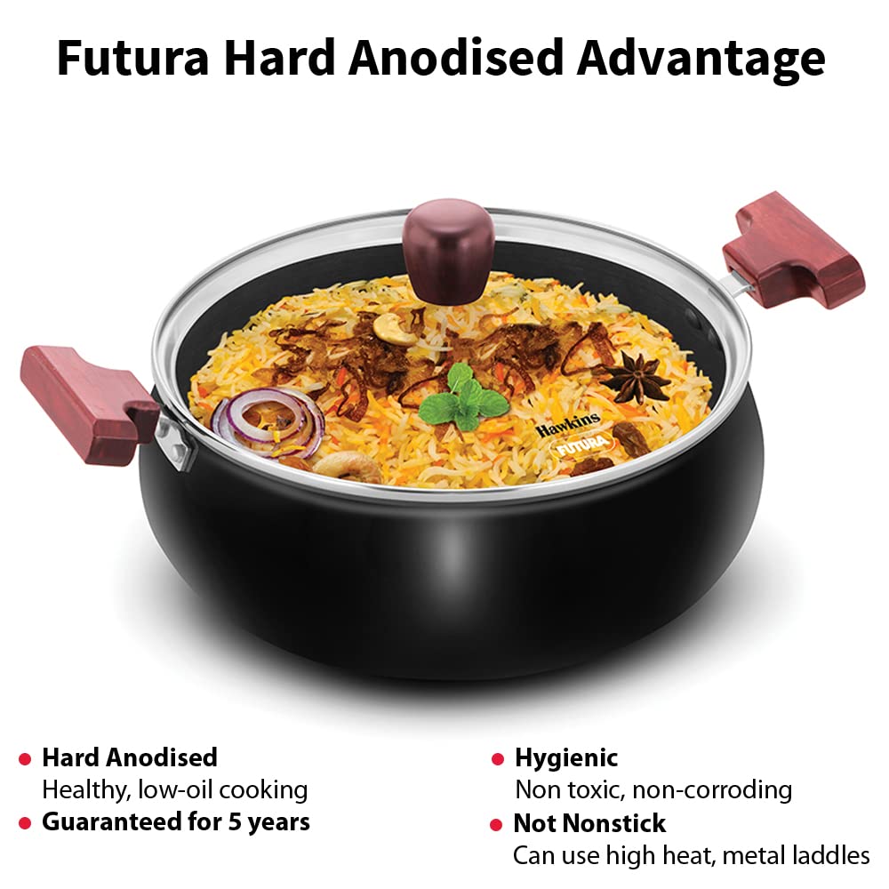 HAWKINS N/S HANDI  5L FUTURA HA CNS WITH GLASS LID (ACH50G)