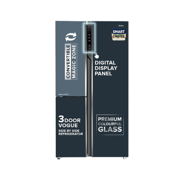 HAIER SBS HRT-683GOGU1 598L 3S 3 DOOR GREY ONYX GLASS