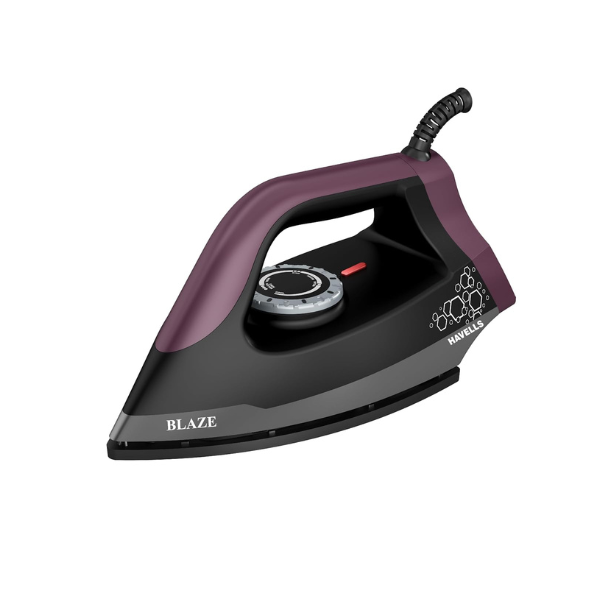 HAVELLS DRY IRON BLAZE BLACK 1250 W ( HEAVY WEIGHT)