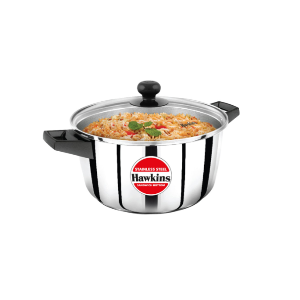 HAWKINS N/S CASSEROLE 4L/24CM SS CNS WITH G LID (SSCB40G)
