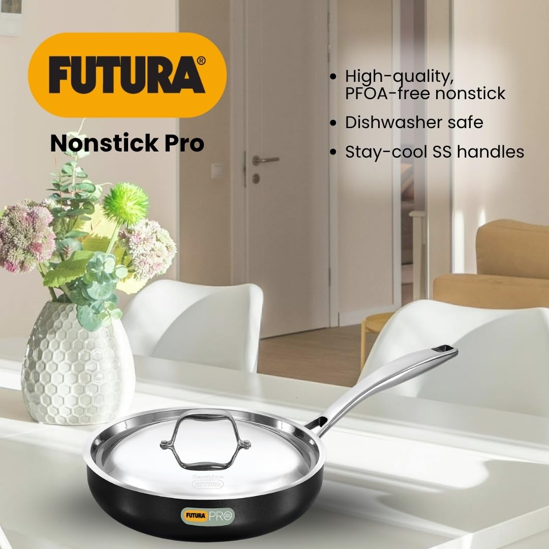 HAWKINS FUTURA PRO FRYING PAN 22CM WITH SS LID (PNF22S)