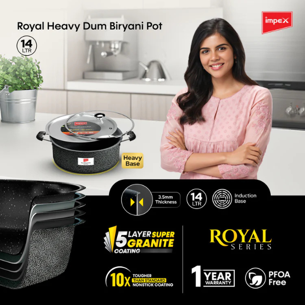 IMPEX HV DUM BIRIYANI POT 14 LTR ROYAL SERIES (RDBP14-HV)