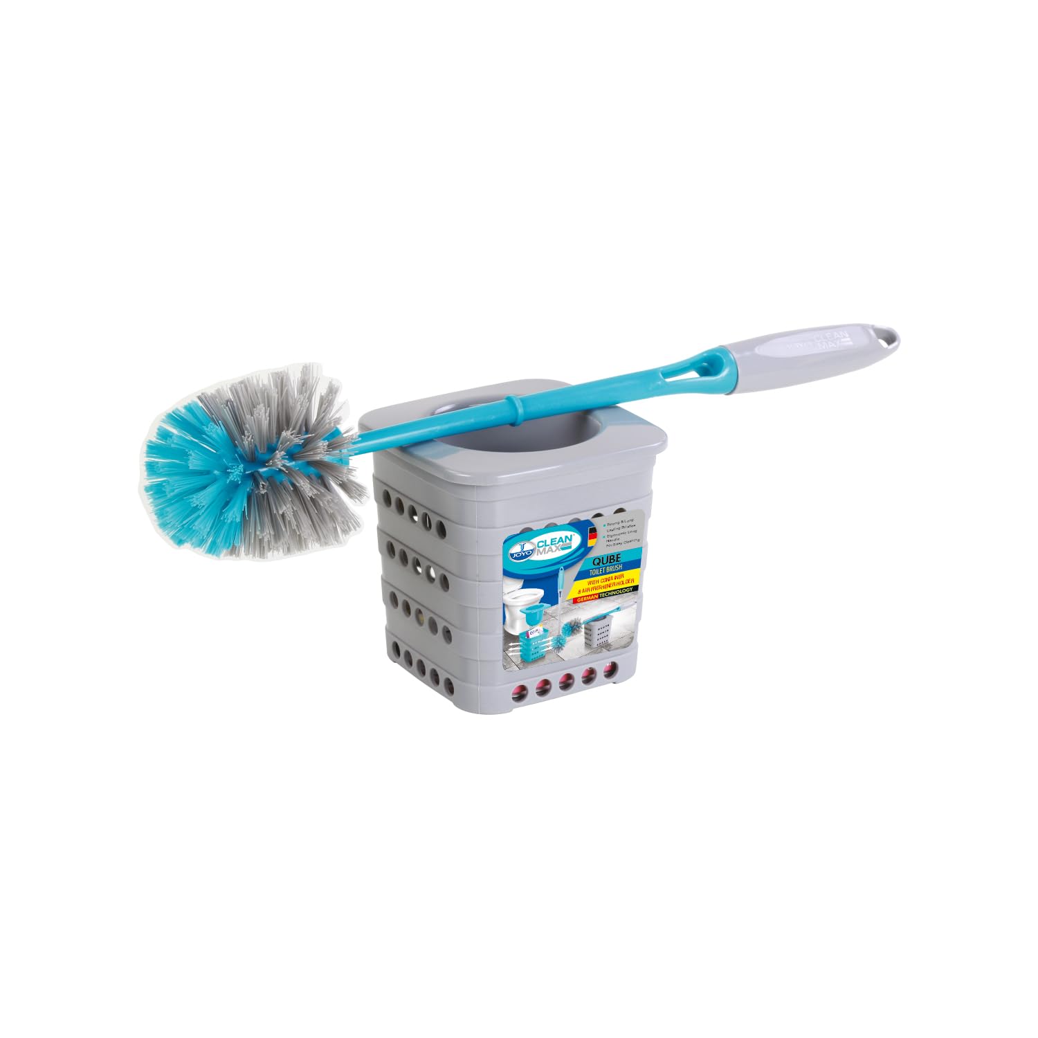 JOYO QUBE ROUND TOILET BRUSH W/AIRFRESH CONT