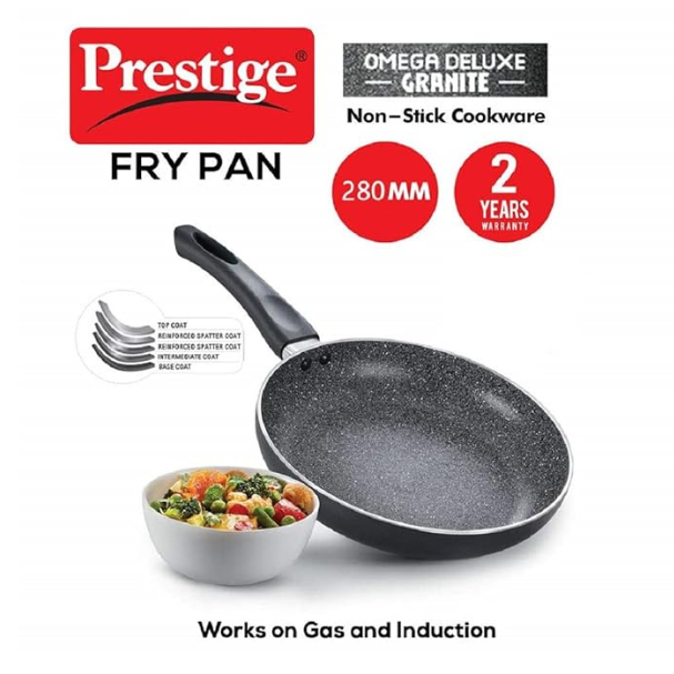 PRESTIGE N/S OMEGA DLX GRANITE FRYPAN 280MM (36306)