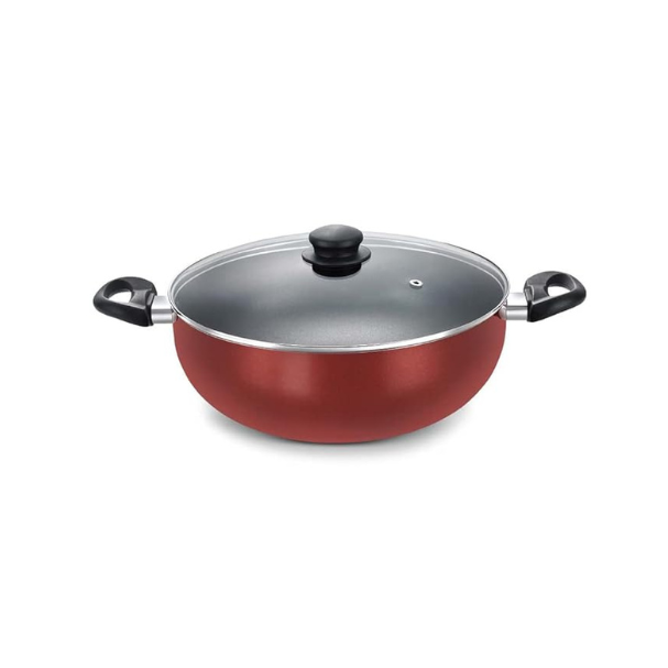 PRESTIGE N/S OMEGA DLX DEEP KADAI 240 WGLASS LID(36725)