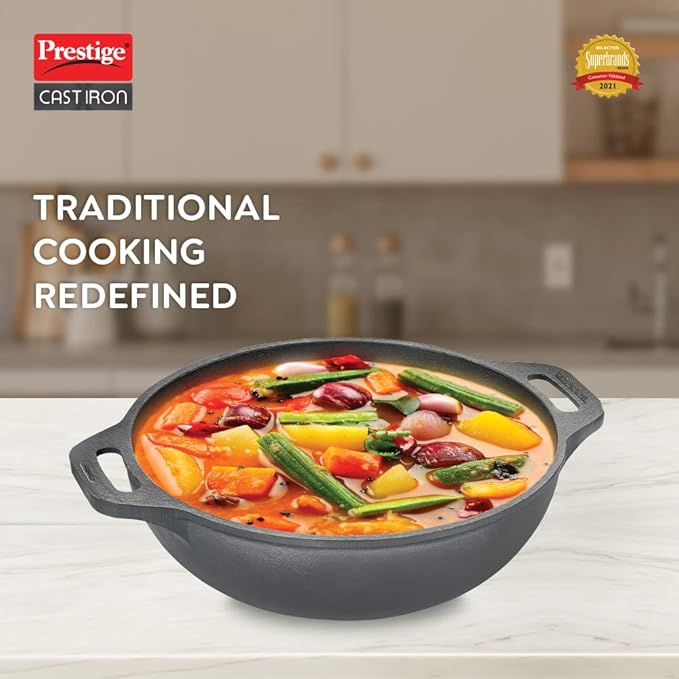 PRESTIGE N/S CAST  IRON KADAI 260mm WO LID (30561)