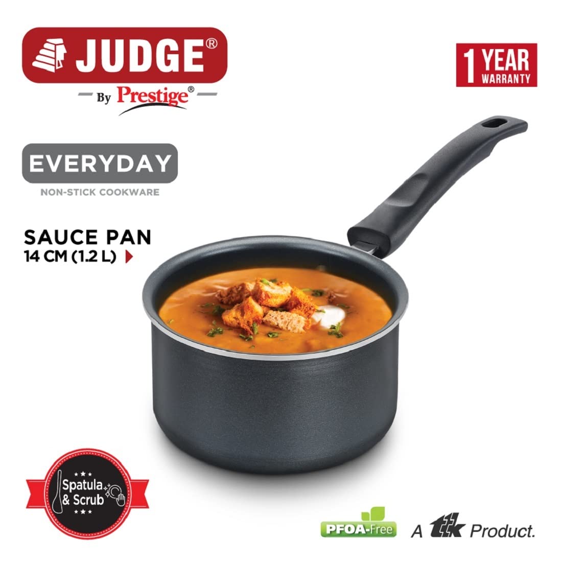 JUDGE PRESTIGE N/S  EVERYDAY SAUCE PAN 140 W/O GL (37288)