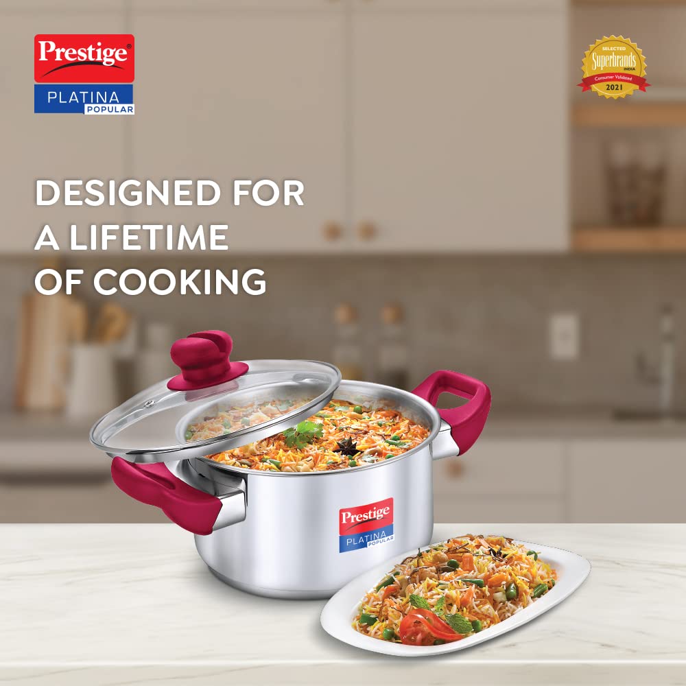 PRESTIGE SS PLATINA POP COOKEWARE CASSEROLE 200MM(36891)