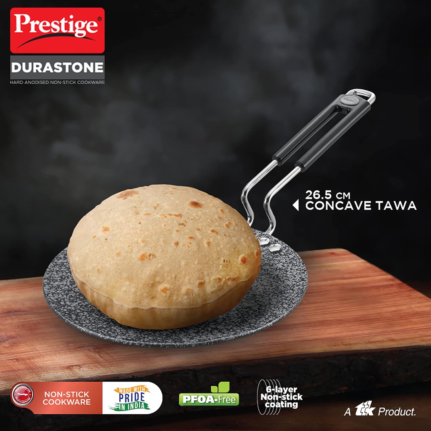 PRESTIGE NONSTICK DIA265 CONCAVE TAWA HA WIT STONE FIN (37572)