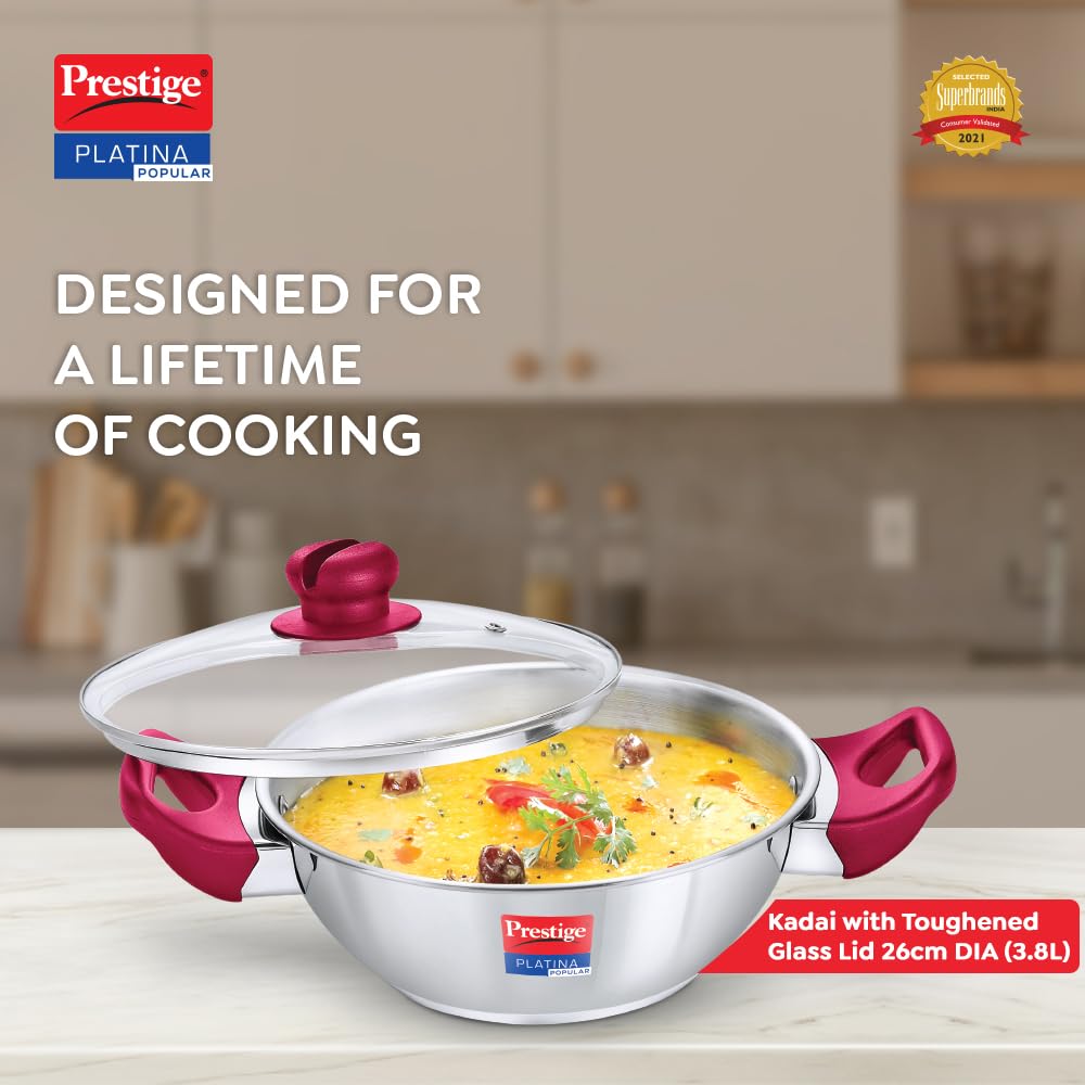 PRESTIGE SS PLATINA POP COOKEWARE KADAI 260MM(36887)