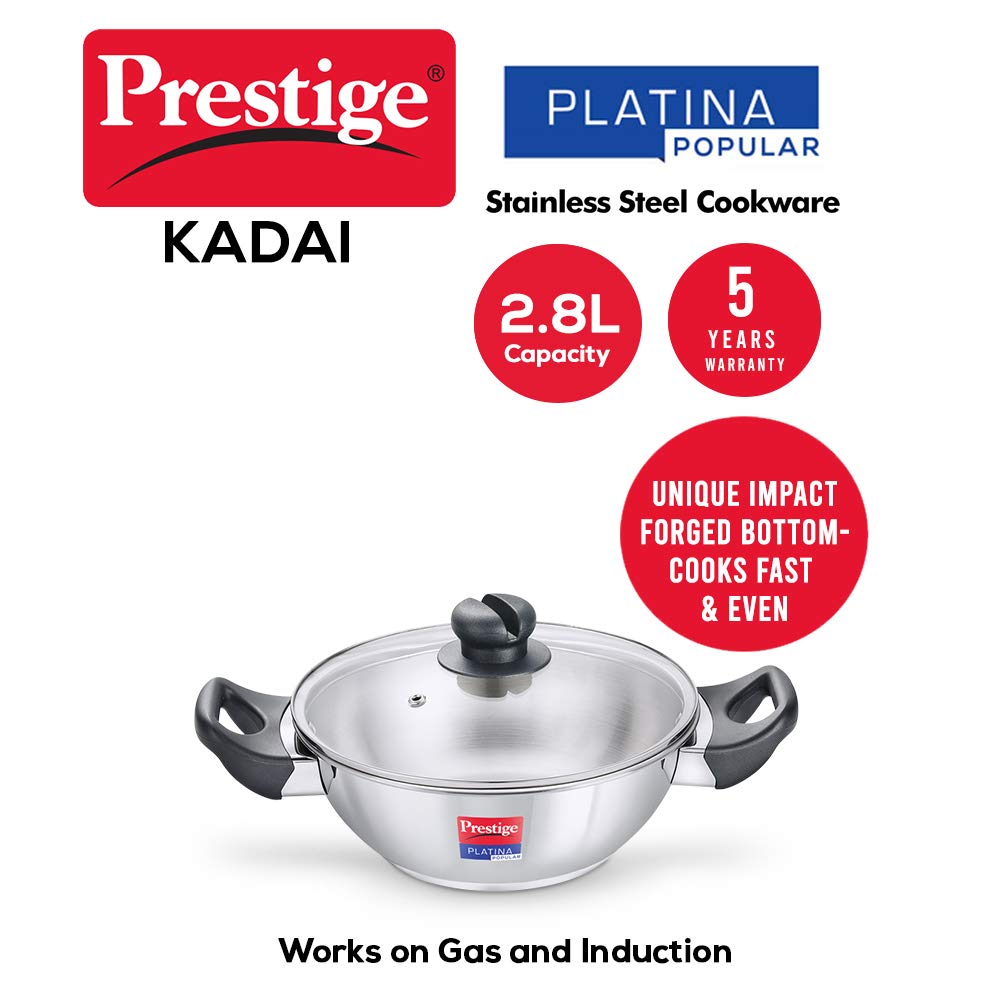 PRESTIGE SS PLATINA POP COOKEWARE KADAI 240MM(36886)