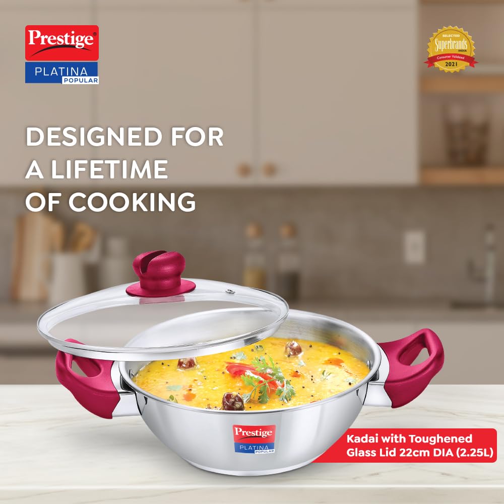 PRESTIGE SS PLATINA POP COOKEWARE KADAI 220MM(36885)