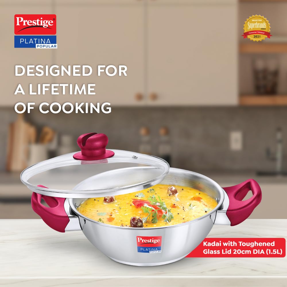 PRESTIGE SS PLATINA POP COOKEWARE KADAI 200MM(36884)