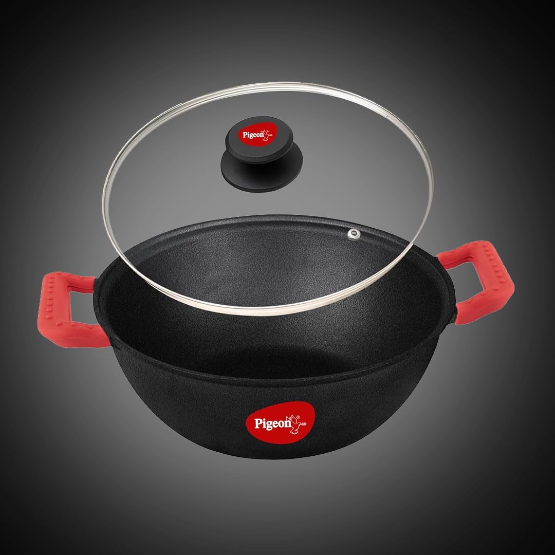 PIGEON CAST IRON IMPIRI KADAI WITH LID 240
