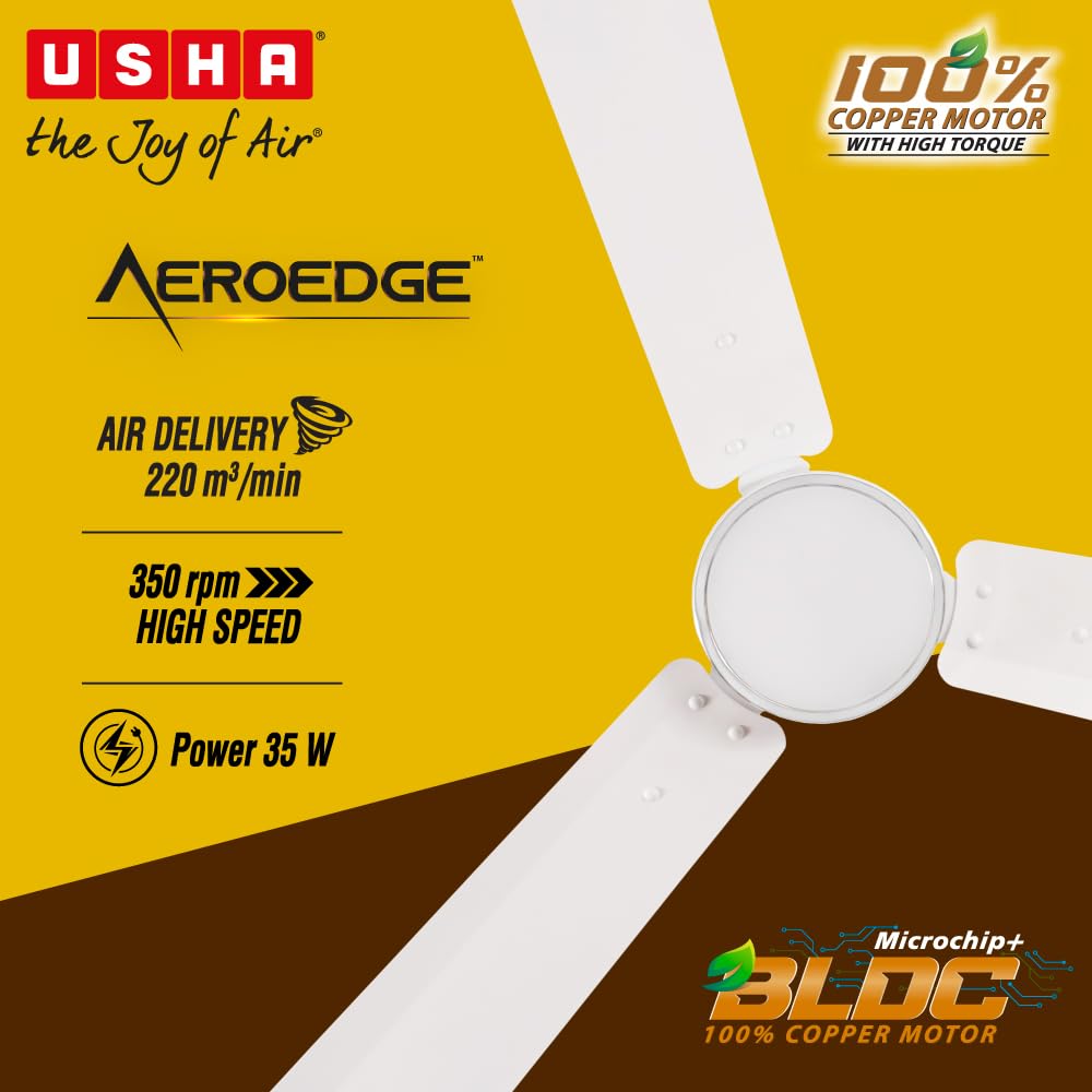 USHA CF AEROEDGE 1200MM WHITE 5ST R BLDC ISI
